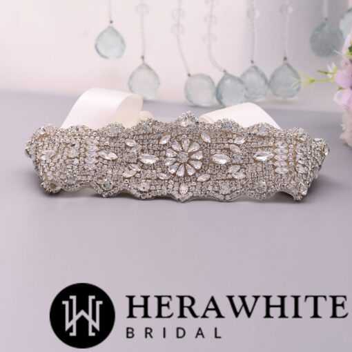 Ceinture De Mariée A Strass Large | Soirée Blanche
