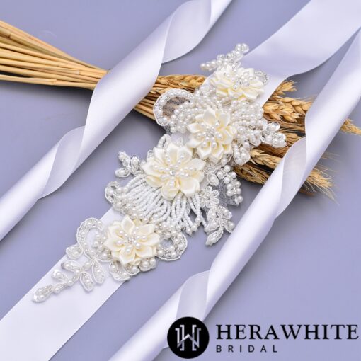 Ceinture De Mariée Romantique | Soirée Blanche