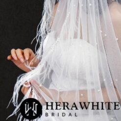 Voile de Mariée A Plumes | Soirée Blanche