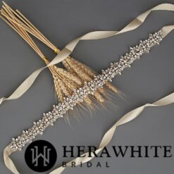 Ceinture de Mariée Fleurs en Cristal | Soirée Blanche