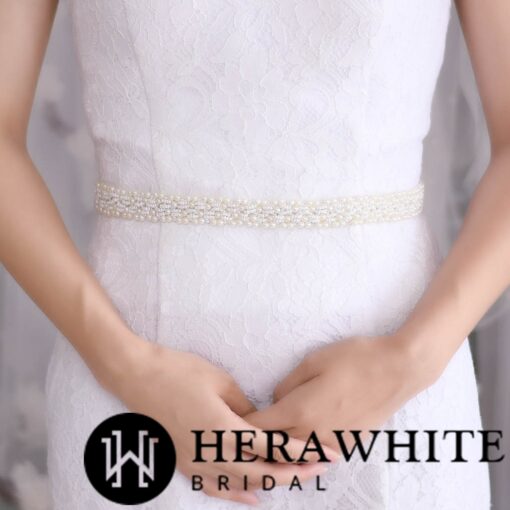 Ceinture de Mariée Perlée | Soirée blanche