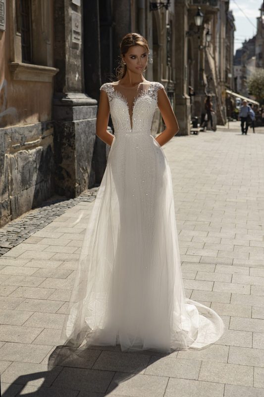 Robe de mariée sirène avec surjupe Robe de mariée sirène avec surjupe