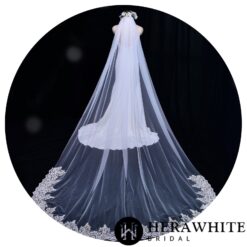 Voile de Mariée Long Avec Peigne image 10 | Soirée Blanche Voile de Mariée Long Avec Peigne | Soirée Blanche