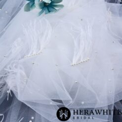 Voile de Mariée A Plumes | Soirée Blanche