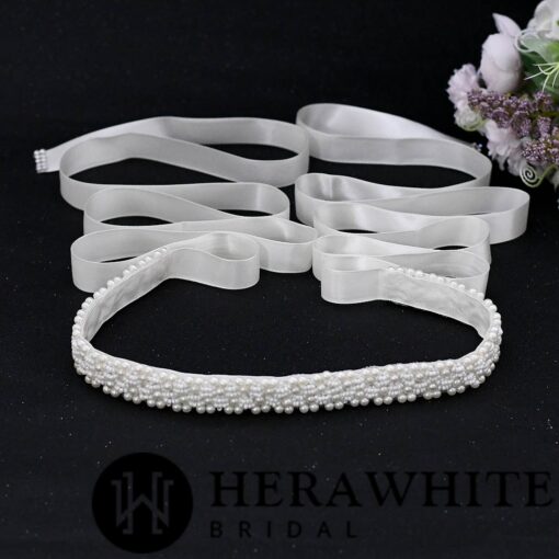 Ceinture de Mariée Perlée | Soirée blanche