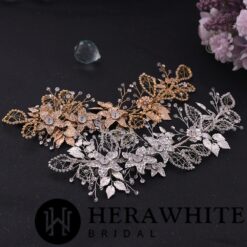 Serre Tête De Mariée Feuille D'Or | Soirée Blanche