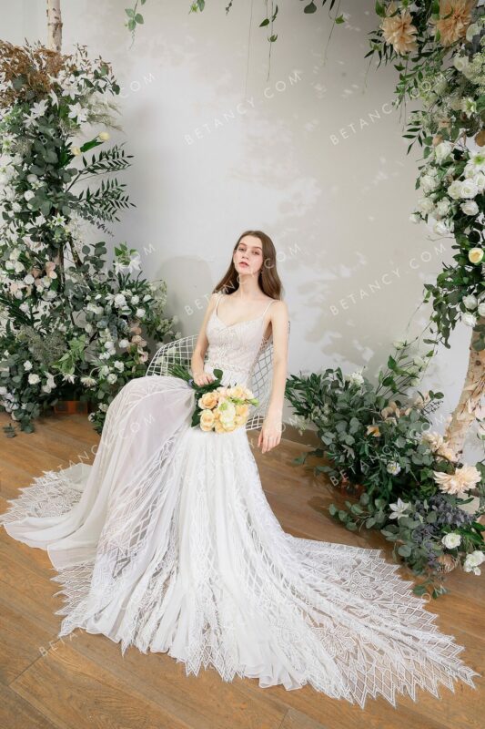 Robe de mariée hippie bohème