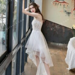 Robe De Mariée Courte Devant Avec Traine image 6 | Soirée Blanche Robe De Mariée Courte Devant Avec Traine | Soirée Blanche