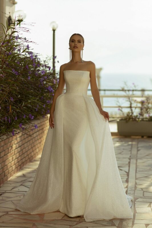 Détachable robe de mariée sirène avec traine amovible Détachable robe de mariée sirène avec traine amovible