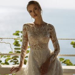 Robe De Mariée Manches Longues Dos Nu Blanche | Soirée Blanche