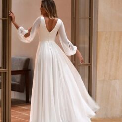 Robe De Mariée Princesse Manches Fendues Blanche