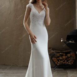 Robe De Mariée Fourreau Avec Jupe En Tulle