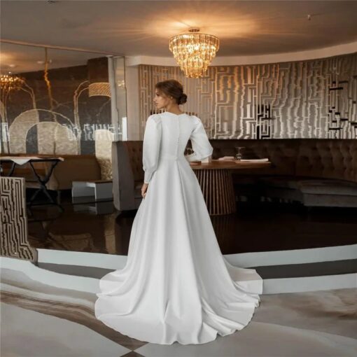 Robe De Mariée Automne Manches Longues Blanche