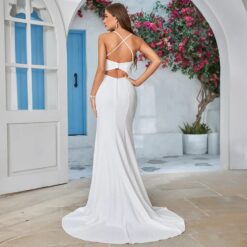 Robe De Mariée Sirène Fendu Blanche