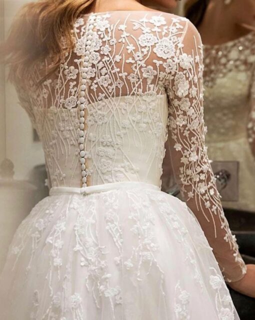 Robe de Mariée Vintage Romantique Blanche