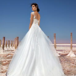 Robe Blanche De Mariage Décolleté Illusion | Soirée Blanche