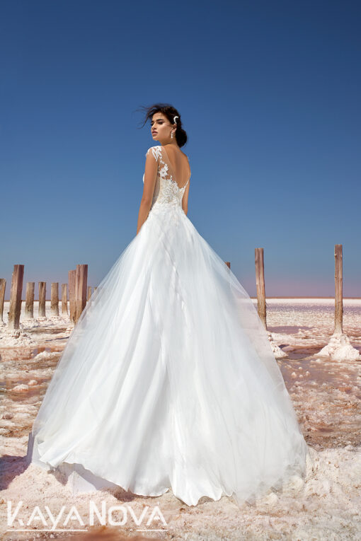 Robe Blanche De Mariage Décolleté Illusion | Soirée Blanche