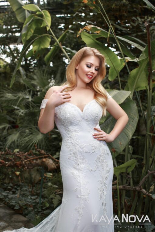 Robe De Mariée Grande Taille Sirène Dentelle – Image 2