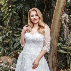 Robe De Mariée Dentelle Florale Grande Taille | Soirée Blanche
