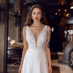 Robe De Mariée Avec Perles Blanche | Soirée Blanche
