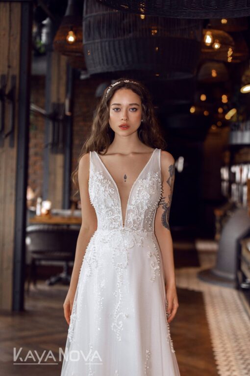 Robe De Mariée Avec Perles Blanche | Soirée Blanche