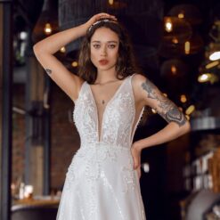 Robe De Mariée Avec Perles Blanche | Soirée Blanche