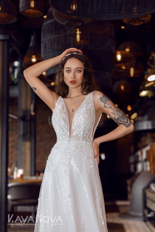 Robe De Mariée Avec Perles Blanche | Soirée Blanche