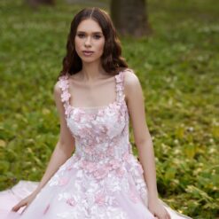 Robe De Mariée Blanche Et Rose | Soirée Blanche