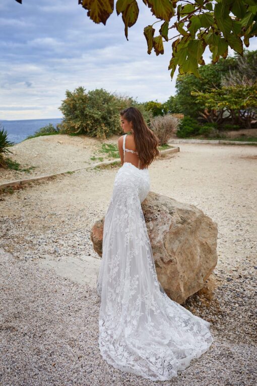 Robe De Mariée Sirène Dentelle Blanche | Soirée Blanche