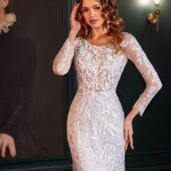 Robe De Mariage Sirène Blanche Longue Traîne | Soirée Blanche