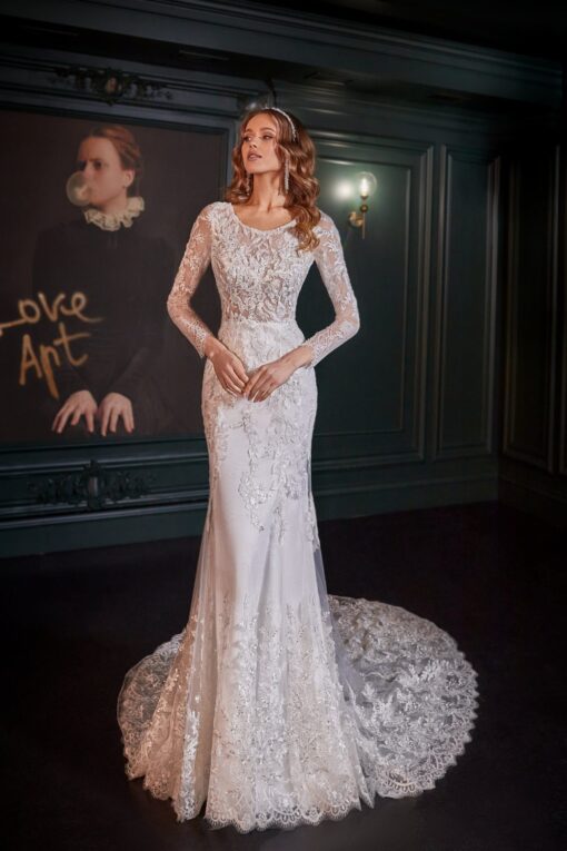 Robe De Mariage Sirène Blanche Longue Traîne | Soirée Blanche