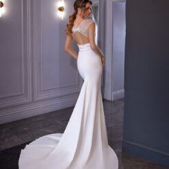 Robe De Mariée Sirène Décolleté V Blanche image 5 | Soirée Blanche Robe De Mariée Sirène Décolleté V Blanche | Soirée Blanche
