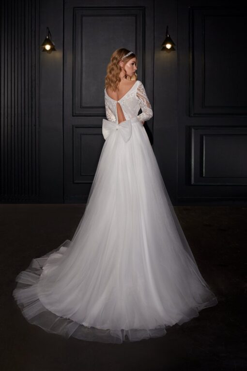 Robe De Mariée Princesse Manche Longue Dentelle | Soirée Blanche