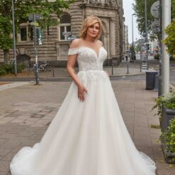 Robe De Mariée Grande Taille Manches Tombantes | Soirée Blanche