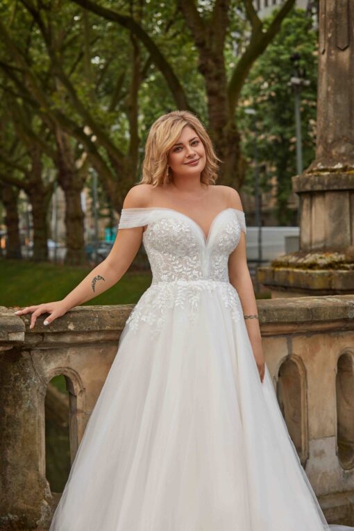 Robe De Mariée Grande Taille Manches Tombantes | Soirée Blanche
