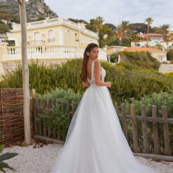 Robe De Mariée Princesse Blanche Avec Perles | Soirée Blanche