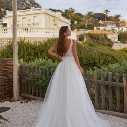 Robe De Mariée Princesse Blanche Avec Perles | Soirée Blanche
