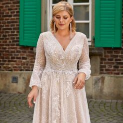 Robe De Mariée Grande Taille Manches Longues | Soirée Blanche