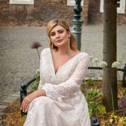 Robe De Mariée Grande Taille Manches Longues | Soirée Blanche