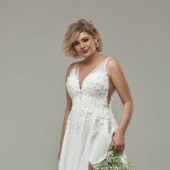 Robe De Mariée Grande Taille Fendue | Soirée Blanche