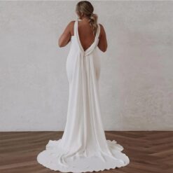 Robe De Mariée Sirène Simple Blanche