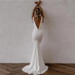 Robe De Mariée Sirène Simple Blanche
