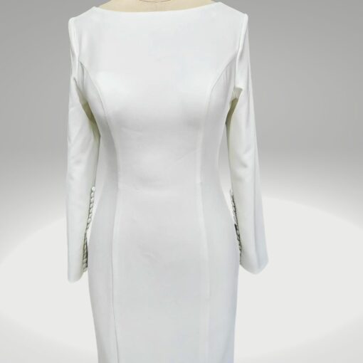 Robe De Mariée Sirène A Manche Longue Blanche