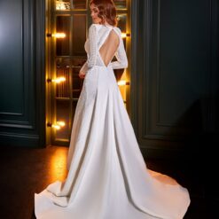 Robe De Mariée Sirène Dentelle Manche Longue Blanche | Soirée Blanche