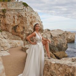 Robe De Mariée Bohème Motif Floral Blanche | Soirée Blanche