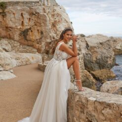 Robe De Mariée Bohème Motif Floral Blanche | Soirée Blanche