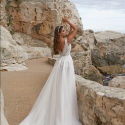 Robe De Mariée Bohème Motif Floral Blanche | Soirée Blanche