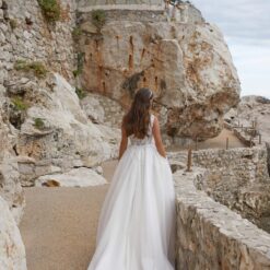 Robe De Mariée Bohème Motif Floral Blanche | Soirée Blanche