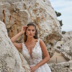 Robe De Mariée Bohème Motif Floral Blanche | Soirée Blanche