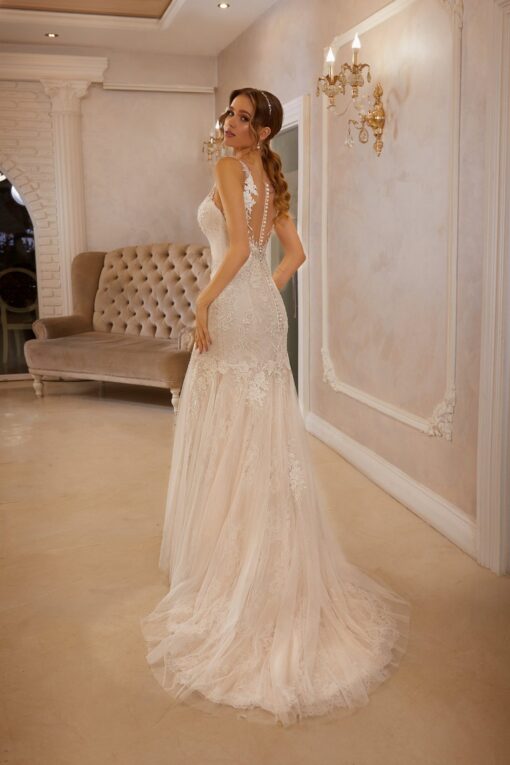 Robe De Mariée Sirène Dos Dentelle | Soirée Blanche